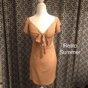 Beige and white polka dot dress